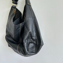Load image into Gallery viewer, Pritzi Cowhide Leather Hobo Shoulder Bag Tote Black
