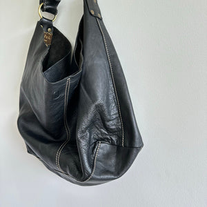 Pritzi Cowhide Leather Hobo Shoulder Bag Tote Black