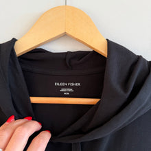 Load image into Gallery viewer, Eileen Fisher Traceable Organic Cotton Jersey Hooded Dress Black M
