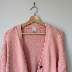 A New Day Button-Front Long Sleeve Knit Cardigan Sweater Pink S