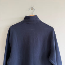 Load image into Gallery viewer, Athleta Logo Fleece 1/4 Zip Power of She Pullover Sweatshirt Navy Blue XS NWT
