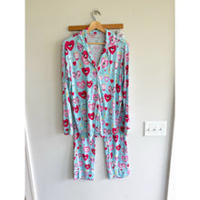 Load image into Gallery viewer, Posh Peanut Sweet Fiona Collection Evil Eye Luxe Pajama Pant Set Blue Pink S

