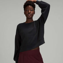 Load image into Gallery viewer, Lululemon Perfectly Oversized Cropped Crew *Softstreme Sweatshirt Black 4
