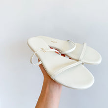 Load image into Gallery viewer, TKEES Gemma Leather Two-Strap Slip On Flip Flop Flat Sandals White 9
