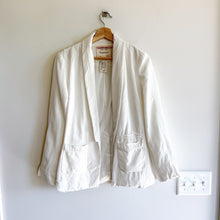 Load image into Gallery viewer, Anthropologie Cartonnier Open Front Long Sleeve Pocket Blazer White 4
