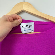 Load image into Gallery viewer, Kujten Jessy Dye Cashmere Round Neck Casual Pullover Sweater Purple One Size NWT
