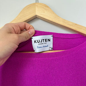 Kujten Jessy Dye Cashmere Round Neck Casual Pullover Sweater Purple One Size NWT