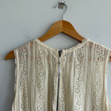 Load image into Gallery viewer, Free People Tu Es La Floral Lace Sleeveless Mini Dress Cream M
