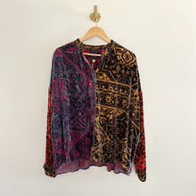 Load image into Gallery viewer, NWT Johnny Was Frida Velvet Patterned Button Down Shirt Red/Yellow M
