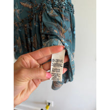 Load image into Gallery viewer, Free People Purple Haze Ruffles V-Neck Tiered Tunic Teal S

