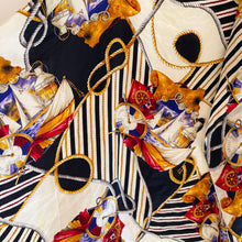 Load image into Gallery viewer, Celine Silk Clock Abstract Scarf Black Multi

