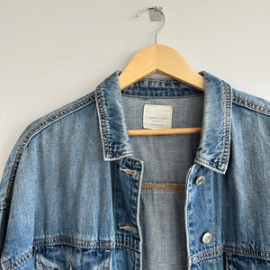 American Eagle Outfitters 90s Boyfriend Button Front Denim Jacket Blue XL