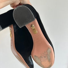 Load image into Gallery viewer, Aquazzura Firenze Velvet Ankle Booties Black 38.5
