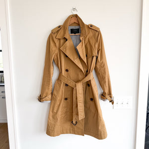 J. Crew City Double-Breasted Mid-Length Trench Coat Camel 8