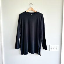 Load image into Gallery viewer, Eileen Fisher Stretch Jersey Knit Crew Neck Long Top Black M
