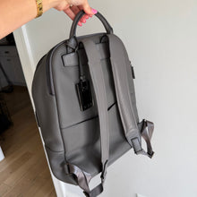 Load image into Gallery viewer, Tumi Landon Alcott Fine Pebbled Leather Backpack in Gray
