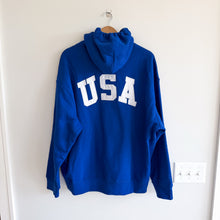 Load image into Gallery viewer, Polo Ralph Lauren Flag Fleece Embroidered Hoodie Sweatshirt Royal Blue XL NWT
