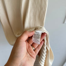 Load image into Gallery viewer, Rachel Parcell Ribbed Knit Scoop Neck Short Sleeve Midi Dress Beige Faded L
