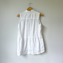 Load image into Gallery viewer, J. Jill Linen Button Front Sleeveless Shirt White SP
