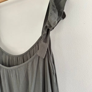 BB Dakota Tiered Ruffled Sleeveless Scoop Neck Maxi Maternity Dress Green L