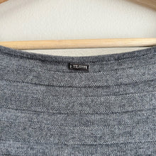 Load image into Gallery viewer, ST. JOHN Wool Ribbed Asymmetrical Drop Waist Pullover Tunic Gray Black M
