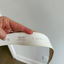 Load image into Gallery viewer, Escada Classic Embossed Pattern Design Leather Silver Buckle Belt Cream 40
