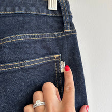 Load image into Gallery viewer, Oliver Logan Russel Denim High Waist Slit Hem Flared Jeans Blue 27
