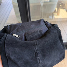 Load image into Gallery viewer, Free People Camilla Suede Leather Convertible Backpack Black
