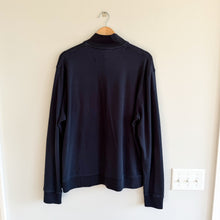 Load image into Gallery viewer, Ted Baker Quarter Leather Zip Polo Long Sleeve Pullover Sweater Navy Blue 7
