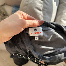 Load image into Gallery viewer, Sundry Camo Print Drawcord Mid Rise Waist Mini Skirt Gray 0
