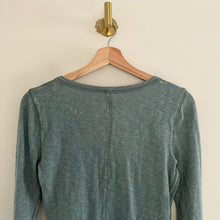 Load image into Gallery viewer, We The Free Chilton Lace-Up Raw Hem Long Sleeve Top Green M
