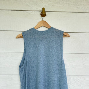 ATM Anthony Thomas Melillo Slub Jersey Sleeveless Maxi Dress Blue L NWT