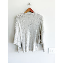 Load image into Gallery viewer, IRO Around Embellished Sequin Oversized V-Neck Dolman Sleeve Blouse White 34
