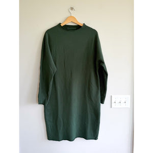 Frank & Eileen Izzie Rolled Funnel Neck Long Sleeve Sweatshirt Dress Evergreen L