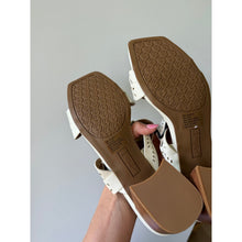 Load image into Gallery viewer, Joie Society Laser Cut Braided Open Square Toe Block Heel Sandals White 9 NEW
