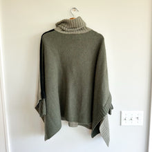 Load image into Gallery viewer, Kujten Poncho Ciara Smoking Cashmere Turtleneck Poncho Smok Stripe
