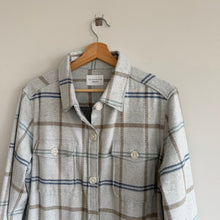Load image into Gallery viewer, 7 Diamonds Generation Plaid Pattern Soft Knit Shacket Blue L

