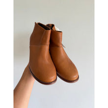 Load image into Gallery viewer, Toms Leila Leather Block Heel Round Toe Ankle Boots Brown 7.5 NEW
