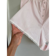Load image into Gallery viewer, Skims Stretch Cotton Poplin Striped Tank Top Shorts Lounge Set Pink White XL
