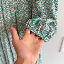 Load image into Gallery viewer, Boden Floral Print V-Neck Balloon Sleeve Maxi Dress Green 12 NWT
