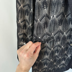 Missoni Silk Blend Single-Breasted Notch Lapel Lace Overlay Blazer Black 46