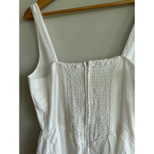 Load image into Gallery viewer, Quince Linen Corset Square Neck Sleeveless Midi Dress White M
