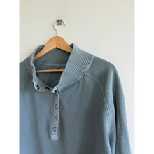 Load image into Gallery viewer, FP Movement So Fly Henley Long Sleeve Cropped Sweatshirt Blue L
