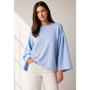 Joie Ivern Cashmere Drop Shoulder Pullover Sweater Powder Blue M NWT
