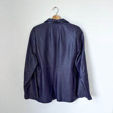Load image into Gallery viewer, AKRIS Lamb Nappa Leather Collared Blazer Purple 12
