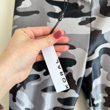 Load image into Gallery viewer, Koral Lustrous High Rise Camo Print Pull On Leggings in Lead Camo L
