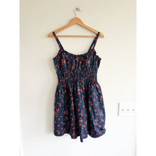 Load image into Gallery viewer, Abercrombie &amp; Fitch Bra-Free Smocked Waist Mini Dress Blue M NWT
