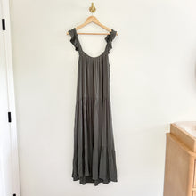 Load image into Gallery viewer, BB Dakota Tiered Ruffled Sleeveless Scoop Neck Maxi Maternity Dress Green L
