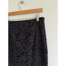 Load image into Gallery viewer, Express Floral Lace High Waist Peplum Scalloped Hem Mermaid Skirt Black 8 NWT
