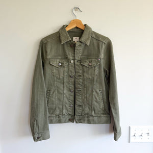 Adriano Goldschmied Robyn Button Front Collared Jean Jacket Green M